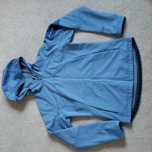 EUC Blue Free Country Softshell Fleece-lined Hooded Jacket, Size XS